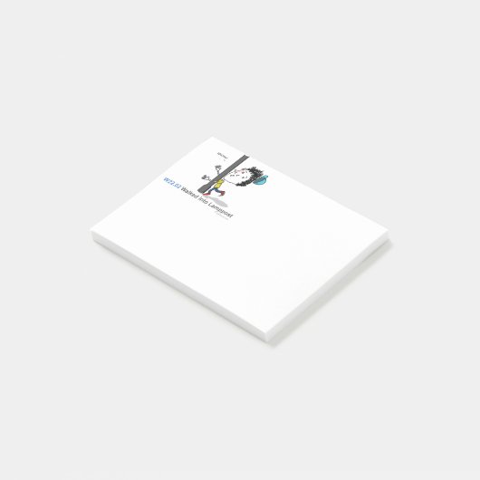 ICD-10: W22.02 ging in Laternenpfahl Post-it Klebezettel (angewinkelt)