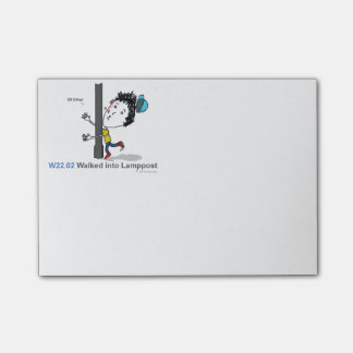 ICD-10: W22.02 ging in Laternenpfahl Post-it Klebezettel