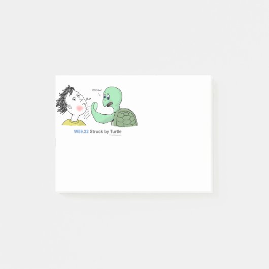 ICD-10: W59.22 geschlagen durch Schildkröte Post-it Klebezettel (Vorderseite)
