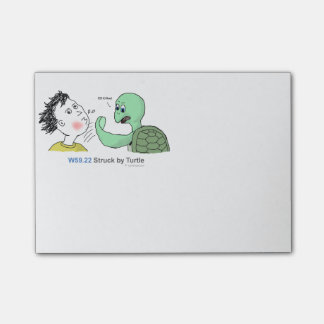 ICD-10: W59.22 geschlagen durch Schildkröte Post-it Klebezettel