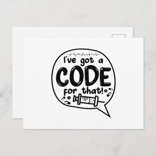 ICD-Code für Ärzte Ich habe dafür einen Code Got Postkarte (Vorne/Hinten)