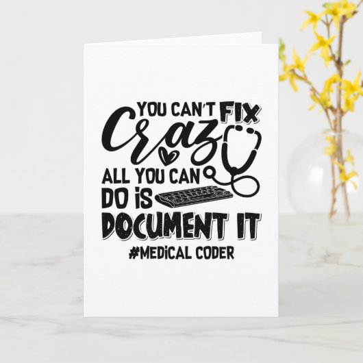ICD Coding Medical Coder Sie können nicht reparier Karte (Gelbe Blume)