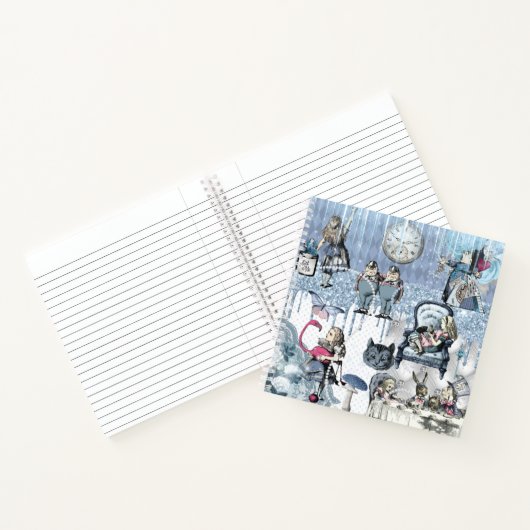 Ice Alice im Wunderland Glitzer Blue Notizblock (Innenseite)