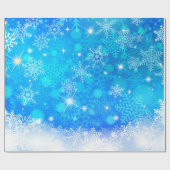 Ice and Snow, blue, white Christmas pattern Geschenkpapier (Flach)