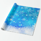 Ice and Snow, blue, white Christmas pattern Geschenkpapier (Ungerollt)