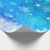 Ice and Snow, blue, white Christmas pattern Geschenkpapier (Ecke)