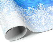 Ice and Snow, blue, white Christmas pattern Geschenkpapier (Rolleneckpunkt)