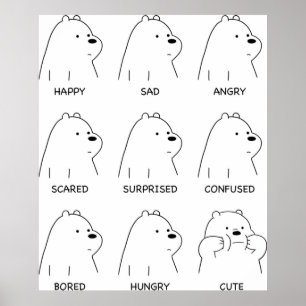 Ice Bear Moods Poster