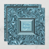 Ice Blue Aquamarin Blue Wedding Einladung (Vorne/Hinten)