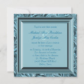 Ice Blue Aquamarin Blue Wedding Einladung (Rückseite)