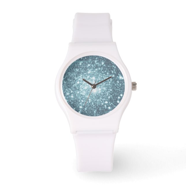 Ice Blue Aquamarin Star Watch Armbanduhr (Vorderseite)