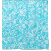 Ice Blue Blätter Duschvorhang (Vorderseite)