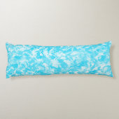 Ice Blue Blätter Seitenschläferkissen (Rückseite)