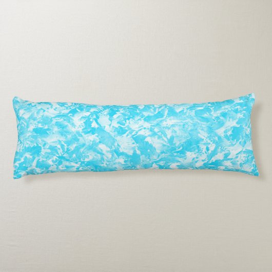 Ice Blue Blätter Seitenschläferkissen (Rückseite)