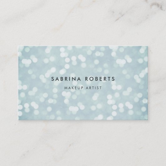 Ice Blue Bokeh Lights Visitenkarte (Vorderseite)