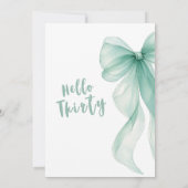 Ice Blue Bow 30th Birthday Invitation Einladung (Rückseite)