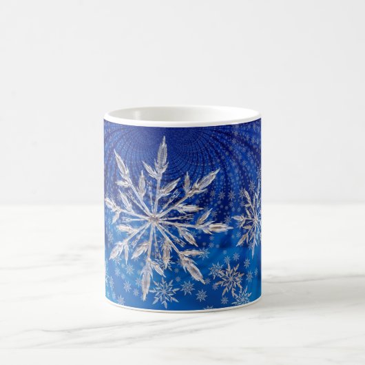 Ice Blue Christmas Star Snowflake Kaffeetasse (Mittel)