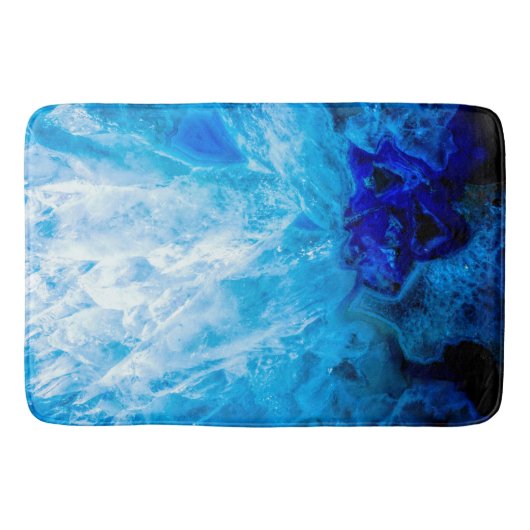 Ice Blue Crystal Gem Gemstone Agate Quartz Badematte (Vorderseite)