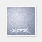 Ice Blue Damask Custom Wedkins Serviette (Vorderseite)