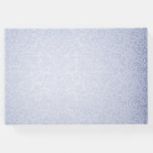 Ice Blue Floral Damask Wedding Guest Book Gästebuch (Rückseite)