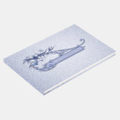 Ice Blue Floral Damask Wedding Guest Book Gästebuch (Ecke)