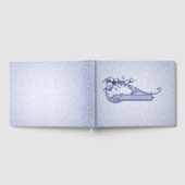Ice Blue Floral Damask Wedding Guest Book Gästebuch (Voll)