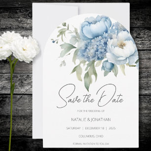 Ice Blue Floral Save the Date Einladung