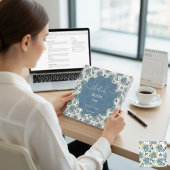 Ice Blue Flowers Notizblock