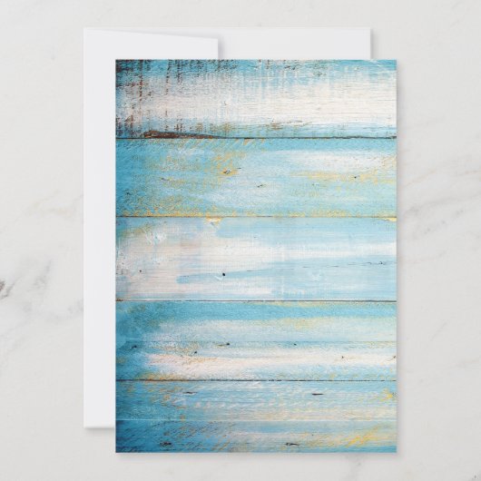 Ice Blue Foil Palm Blätter Brautparty Einladung (Rückseite)