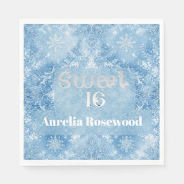 Ice Blue Frost Fairytale Winter Snow Sweet 16 Chic Serviette