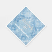 Ice Blue Frost Fairytale Winter Snow Sweet 16 Chic Serviette (Ecke)