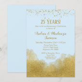 Ice Blue Gold Confetti Einladung zum Jubiläum (Vorne/Hinten)
