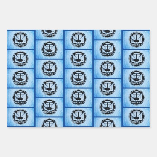 Ice Blue Hockey Geschenkpapier Set (Vorderseite 2)