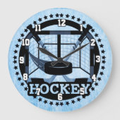 Ice Blue Hockey Große Wanduhr (Vorderseite)