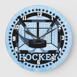 Ice Blue Hockey Große Wanduhr