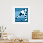 Ice Blue Hockey-Logo Poster (Küche)