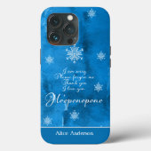 Ice Blue Ho'oponopono und Schneeflocke personalisi Case-Mate iPhone Hülle (Rückseite)