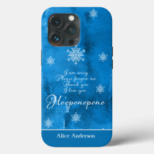 Ice Blue Ho'oponopono und Schneeflocke personalisi Case-Mate iPhone Hülle