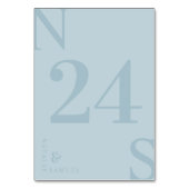 Ice Blue Minimalistisch & Elegant Einfache kühne I Tischnummer (Rückseite)