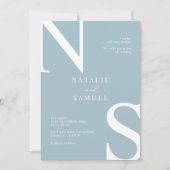 Ice Blue Minimalistisch & elegant kühne erste Hoch Einladung (Vorderseite)
