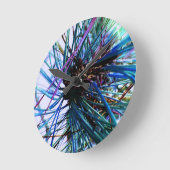 Ice Blue Monkey Puzzle Tree Runde Wanduhr (Winkel)