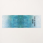Ice Blue Natural Mandala Floral Yogamatte (Rückseite (Horizontal))