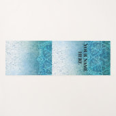 Ice Blue Natural Mandala Floral Yogamatte (Vorderseite (Horizontal))