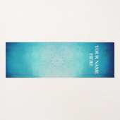 Ice Blue Natural Mandala Floral Yogamatte (Rückseite (Horizontal))