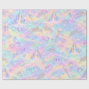 Ice Blue, Princess Tiara, Magic Wand, Birthday, Geschenkpapier