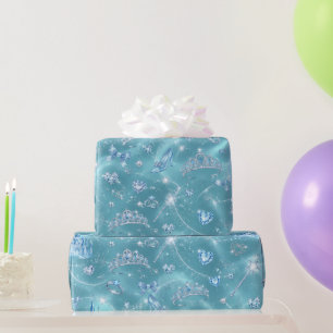 Ice Blue, Princess Tiara, Magic Wand, Birthday, Geschenkpapier