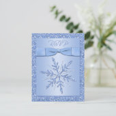 Ice Blue RSVP Card (NICHT mit Square Invite zu ver (Stehend Vorderseite)