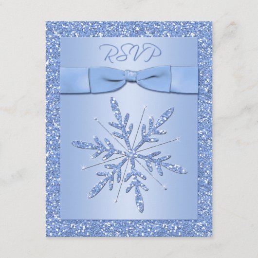 Ice Blue RSVP Card (NICHT mit Square Invite zu ver Karte (Vorderseite)