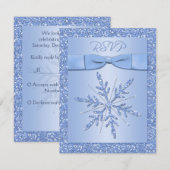 Ice Blue RSVP Card (NICHT mit Square Invite zu ver Karte (Vorne/Hinten)