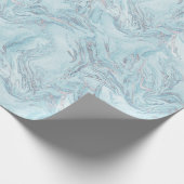 Ice Blue Silver Marble Glitz Geschenkpapier (Ecke)